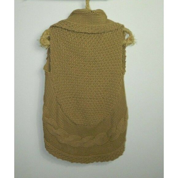 Bebe Sweater Cardigan Beige Brown Chunky Knit Size Medium - Picture 2 of 7